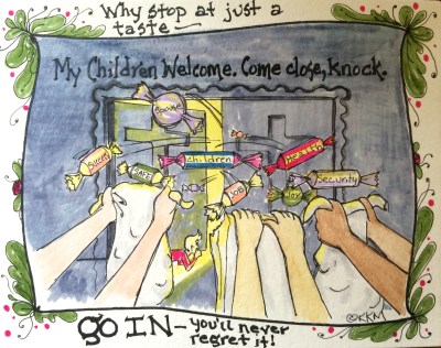 The Christian life is not just a handout (perpetual Halloween and Christmas wrapped together), but the privilege of KNOWING God!  Going in, sitting down, having a meal--becoming one with Him in life and purpose.