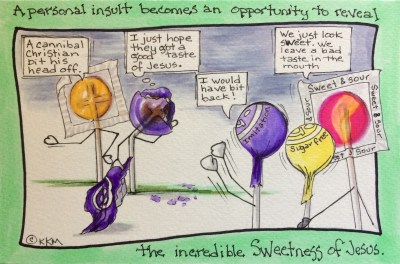 Joyfully be licked--or bit!  Whichever the case may be.  Remember, Jesus said, "I count it all joy to lay my life down for you."